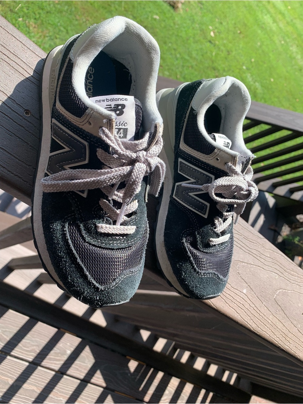 New Balance Kids Black and Gray Classic Sneakers